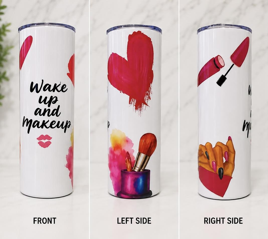 Wake Up and Makeup Skinny Tumbler