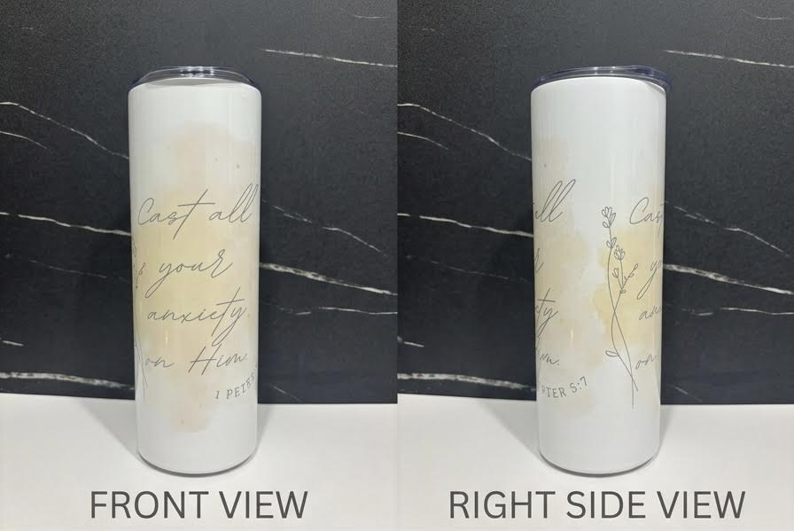 Cast All Your Anxiety 1 Peter 5:7 Skinny Tumbler